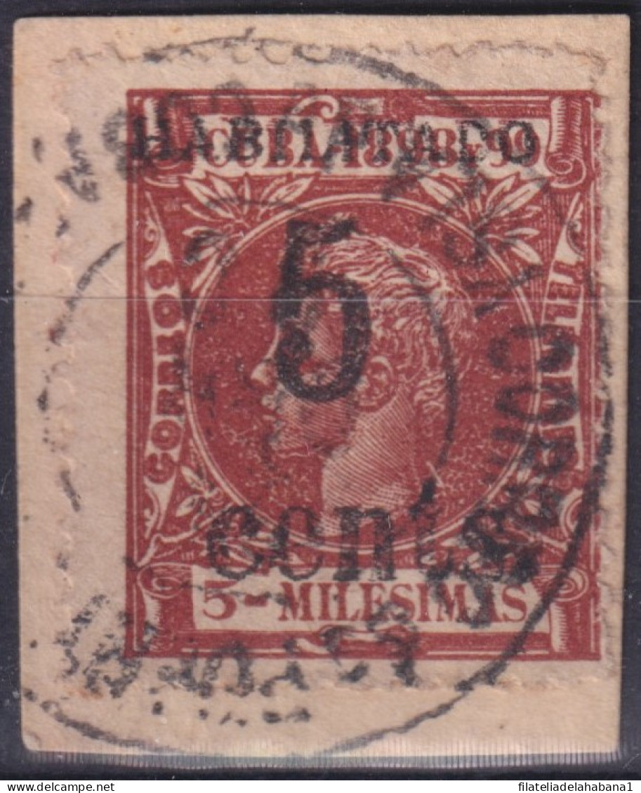 1899-665 CUBA US OCCUPATION 1899 5c S 5ml FIRST ISSUE PUERTO PRINCIPE. SMALL “5” DANGEROUS PHILATELIC FORGUERY FALSO. - Gebraucht