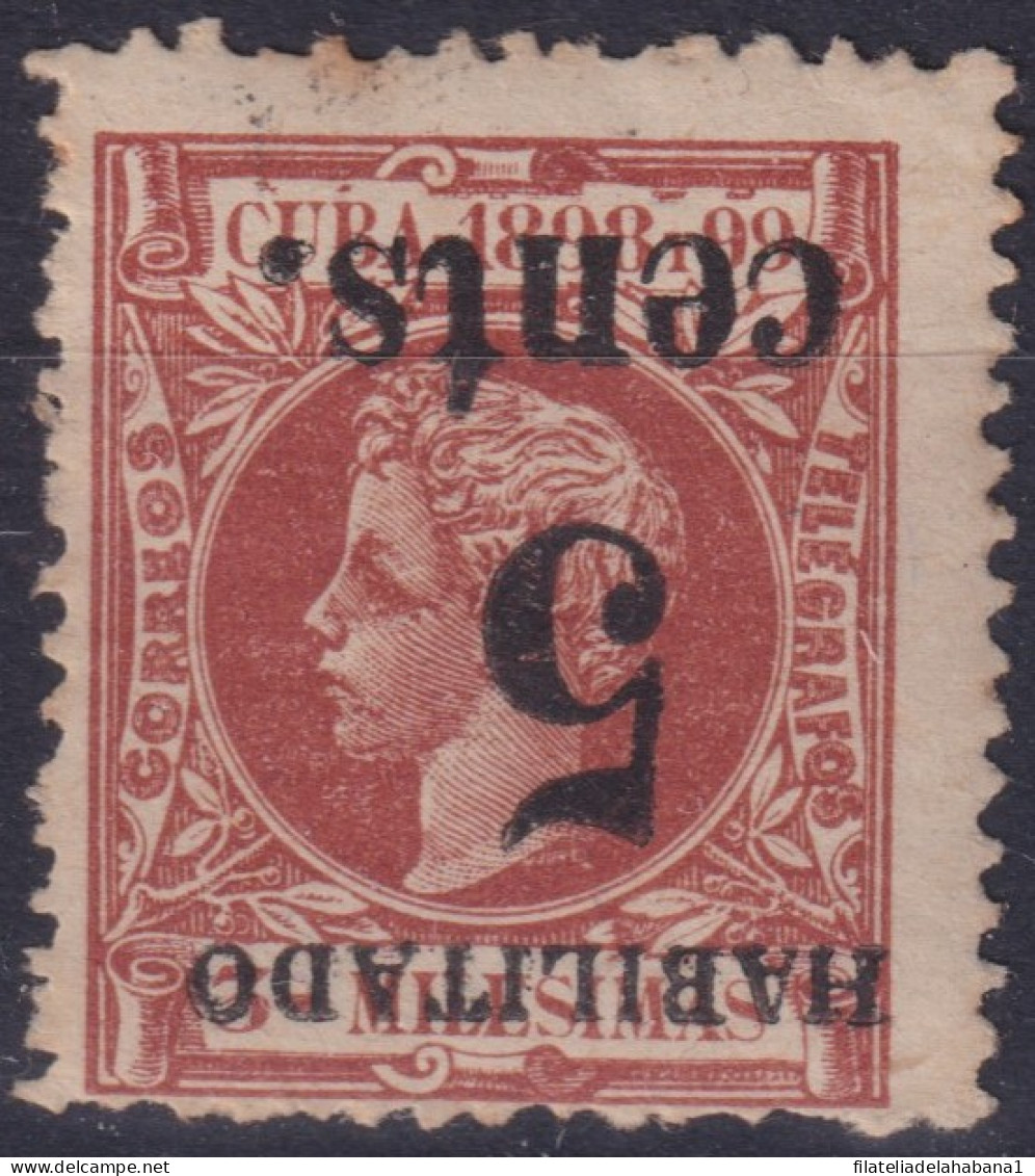 1899-668 CUBA US OCCUPATION 1899 5c S. 3ml. 2º ISSUE. PUERTO PRINCIPE. INVERTED DANGEROUS PHILATELIC FORGUERY FALSO. - Unused Stamps