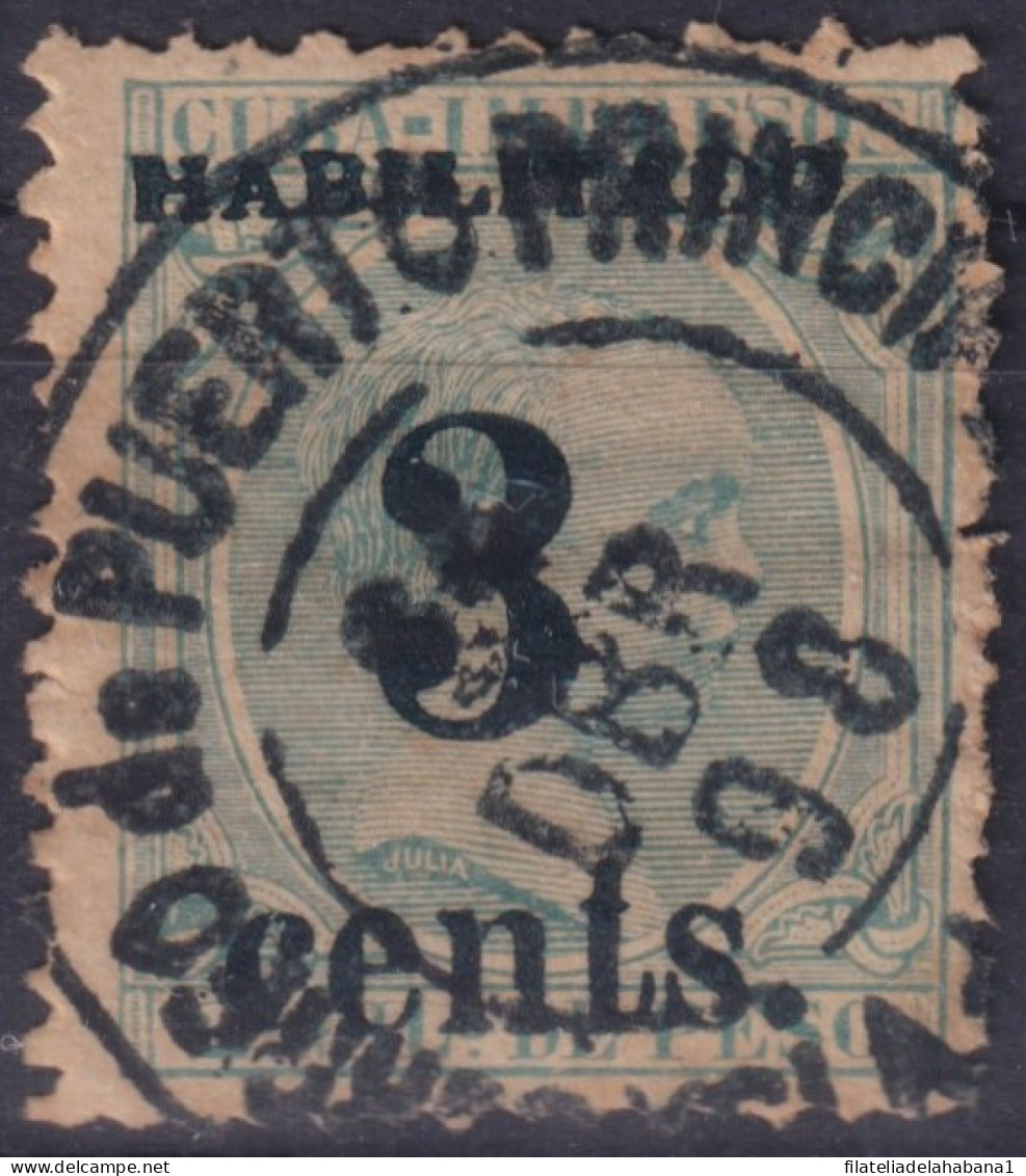 1899-671 CUBA US OCCUPATION 1899 3c S 2ml 5º ISSUE PUERTO PRINCIPE. DANGEROUS PHILATELIC FORGUERY FALSO. - Used Stamps