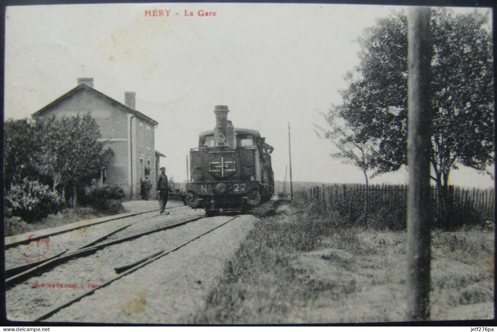 CPA 89 Héry - La Gare - Vue D'une Locomotive à Vapeur Avec Animation    A Voir ! - Hery