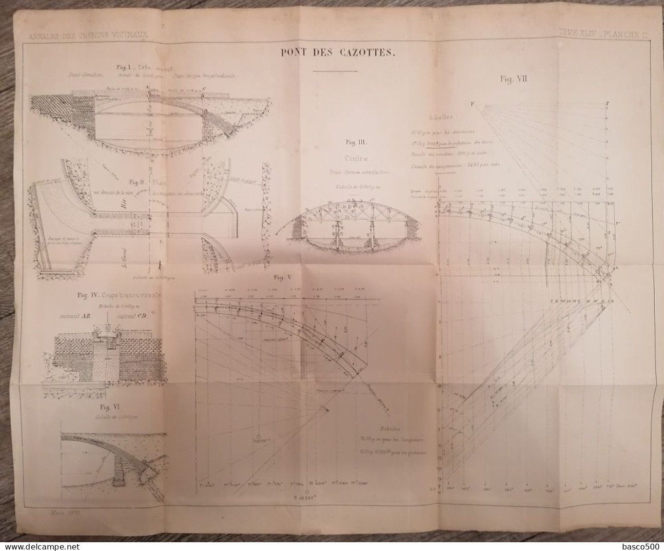 1893 LANDINHAC (15) PONT Des CAZOTTES Grand Plan Technique - Travaux Publics