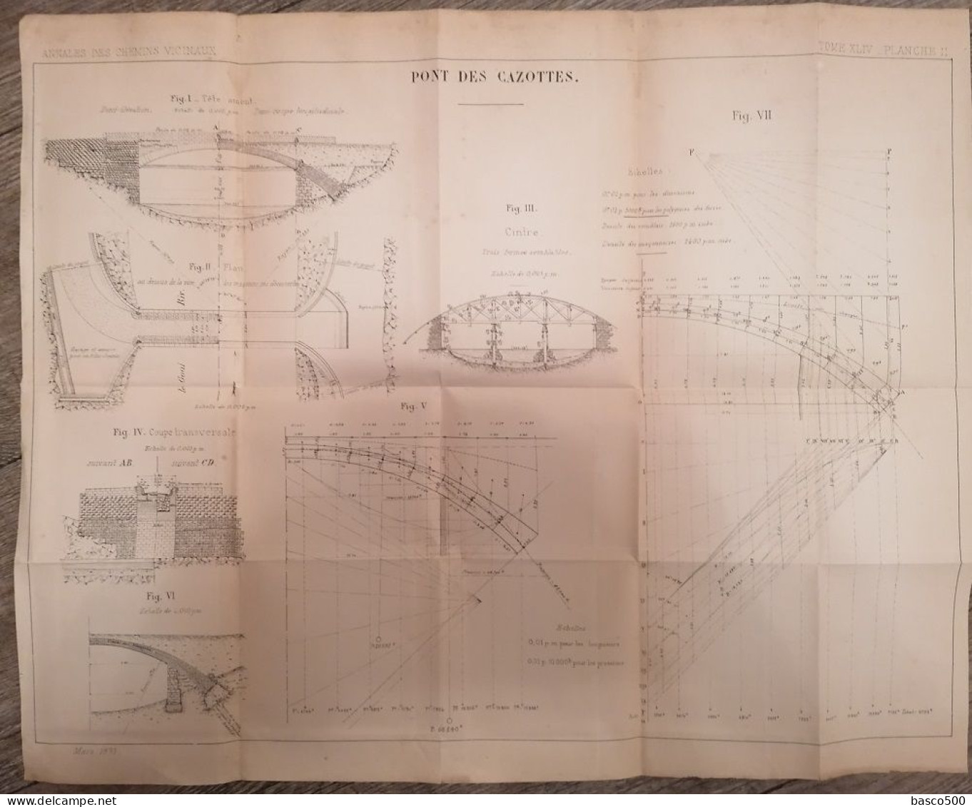 1893 LANDINHAC (15) PONT Des CAZOTTES Grand Plan Technique - Obras Públicas