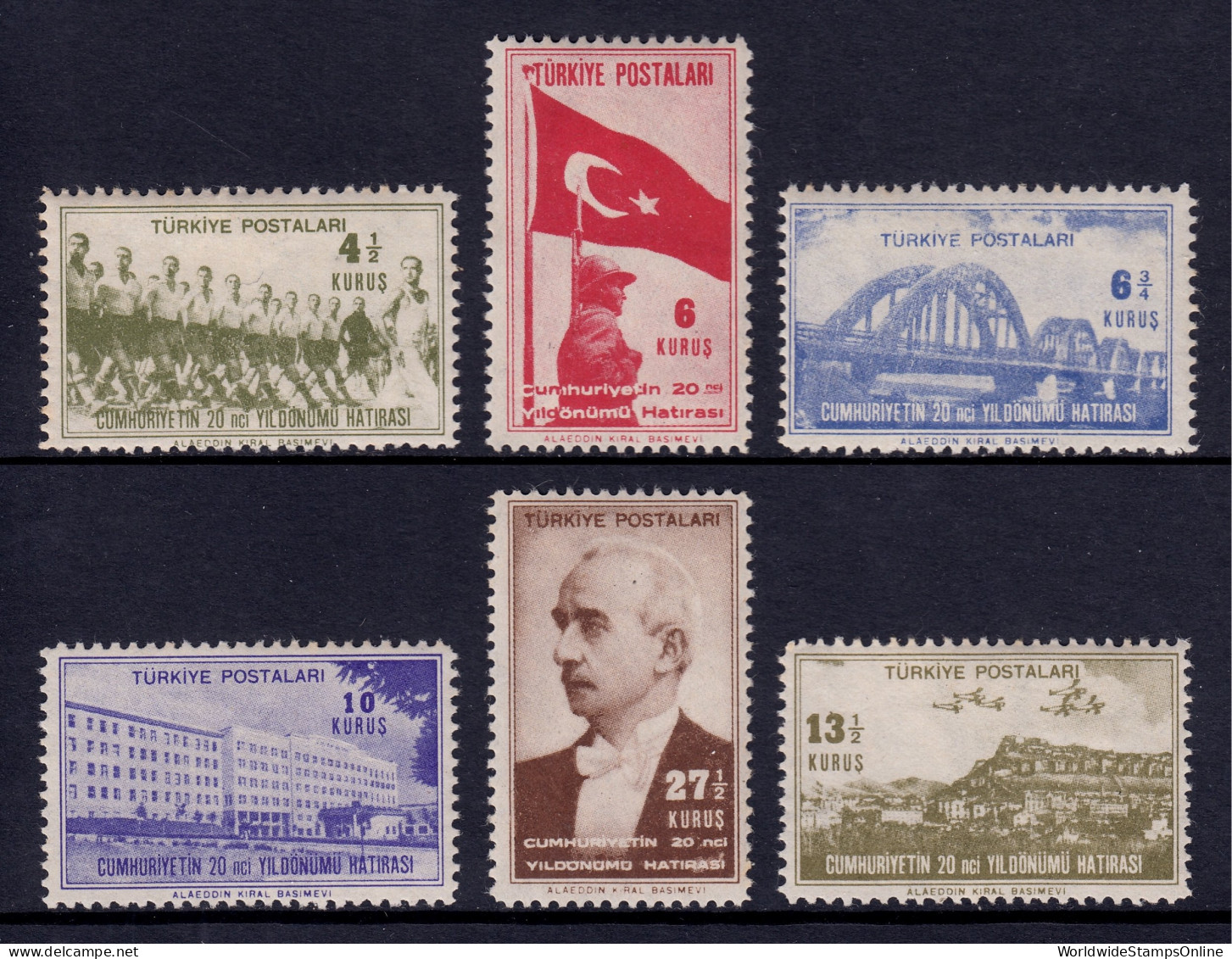 Turkey - Scott #922-927 - MH - SCV $4.70 - Unused Stamps