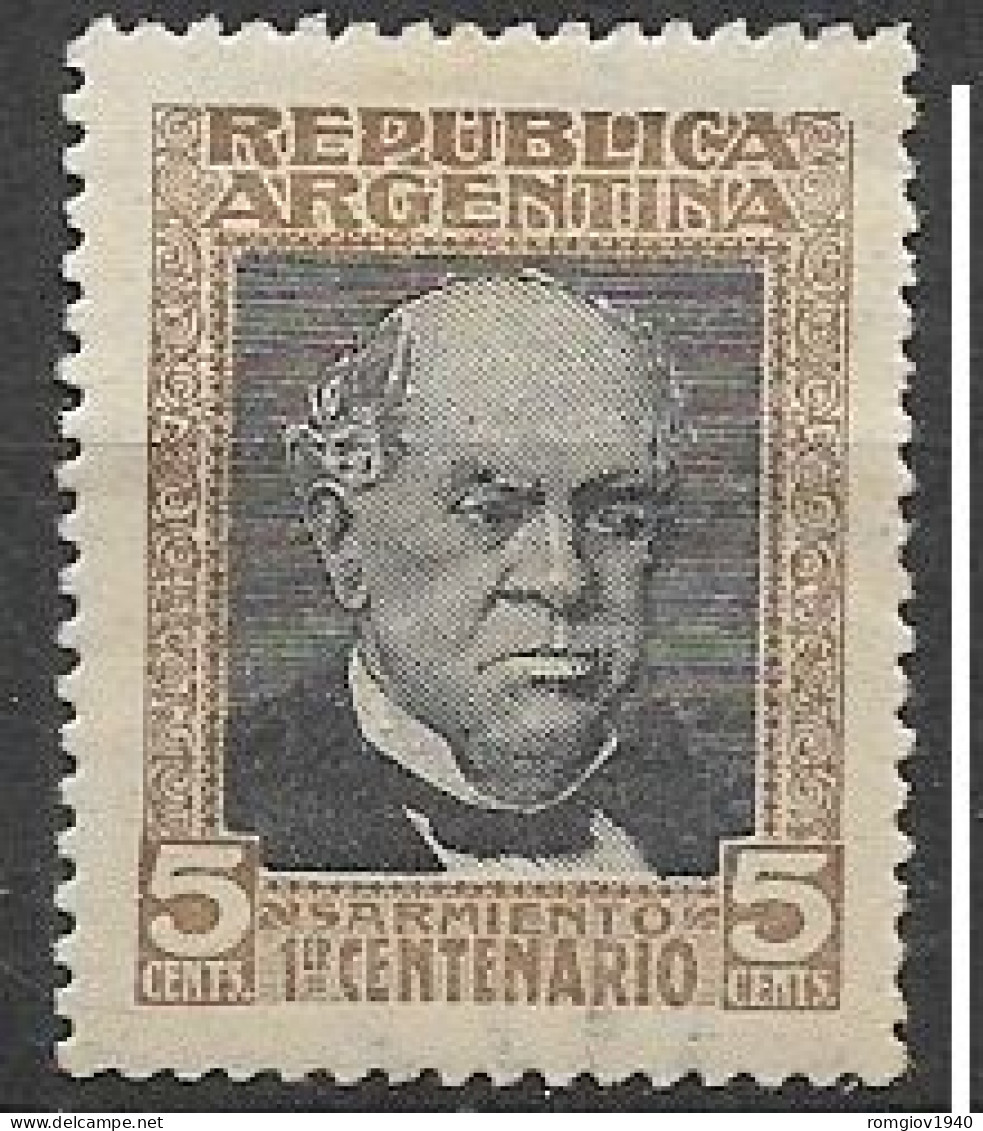 ARGENTINA 1911 PRESIDENTE DOMINGO F.SARMIENTO YVERT. 164 MLH VF - Unused Stamps