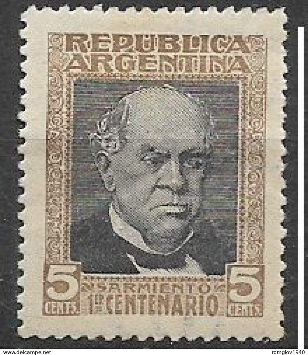 ARGENTINA 1911 PRESIDENTE DOMINGO F.SARMIENTO YVERT. 164 MLH VF - Nuevos