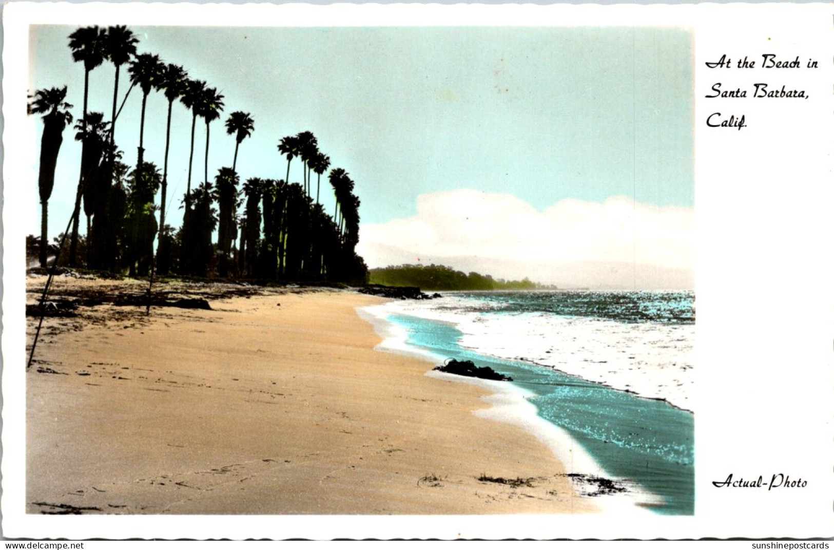 California Santa Barbara Scene At The Beach Actual Photo - Santa Barbara