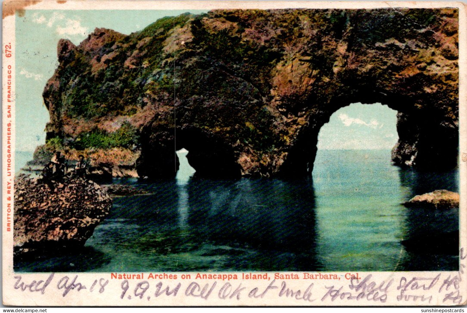 California Santa Barbara Natural Arches On AnaCappa Island 1906 - Santa Barbara