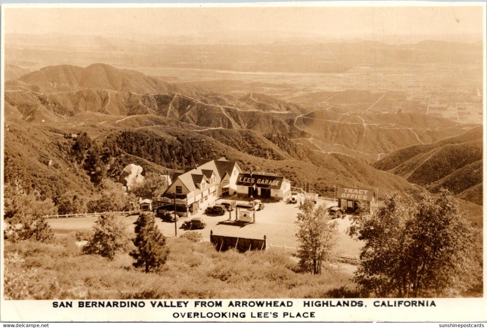 California San Bernardino Valley From Arrowhead Highlands Overlooking Lee's Place 1937 Real Photo - San Bernardino