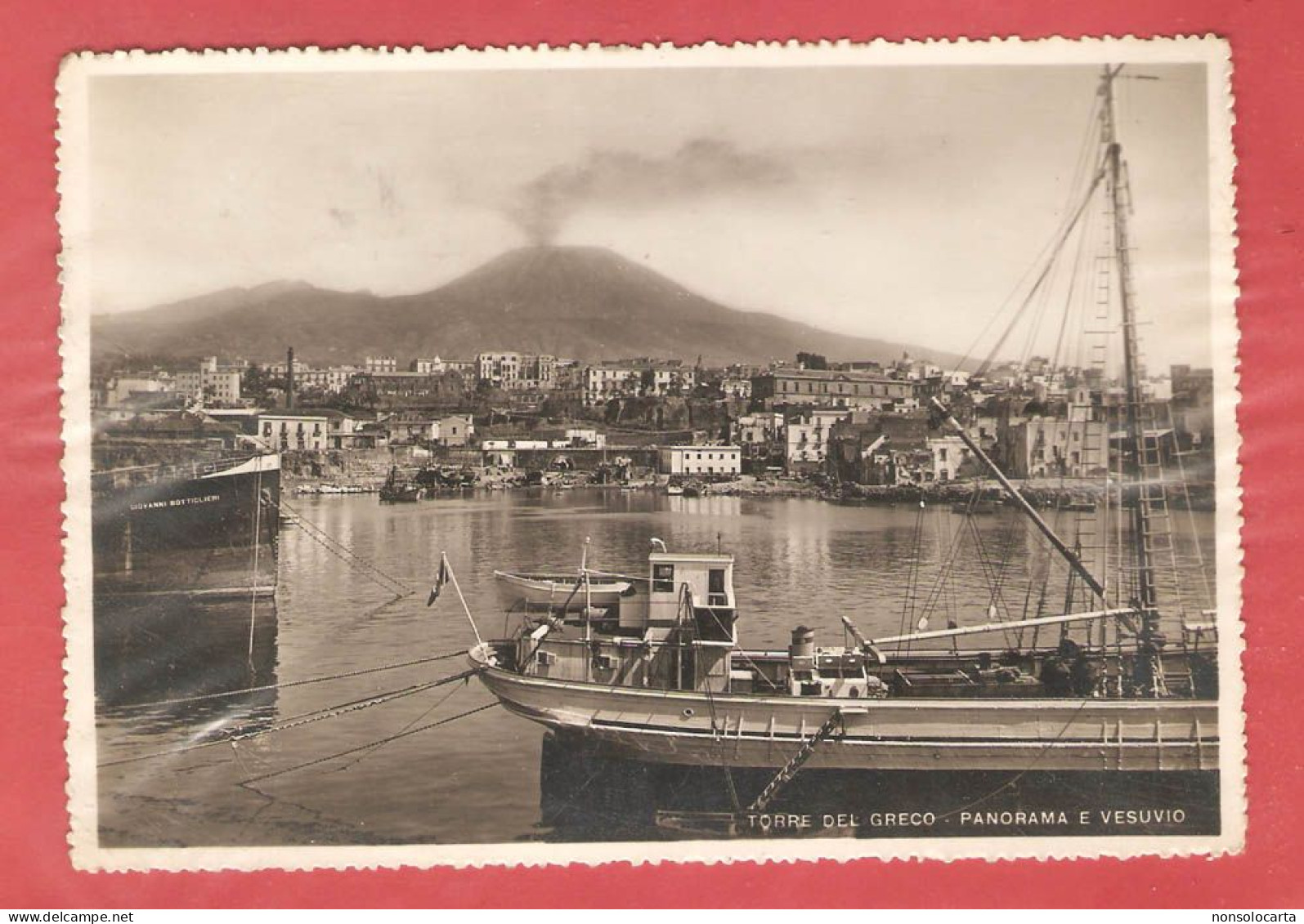 TORRE DEL GRECO_Panorama E Vesuvio_Viag Fg 1953 - Torre Del Greco