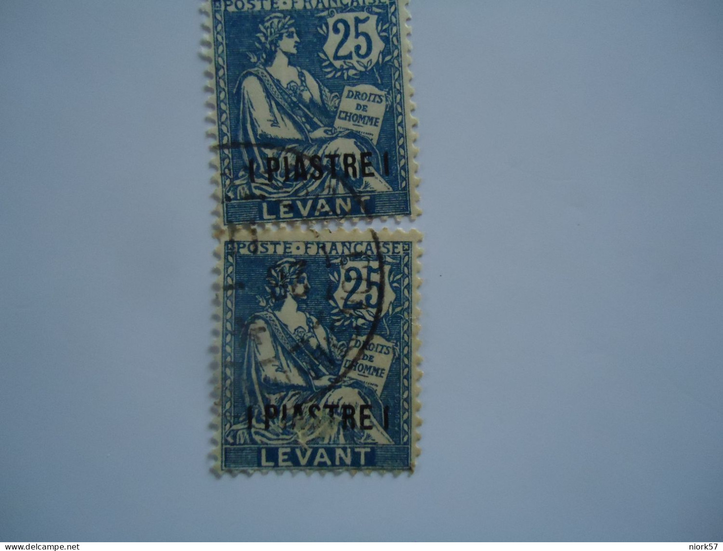 FRANCE  LEVANT   USED     STAMPS POSTMARK  PAIR - Sonstige & Ohne Zuordnung