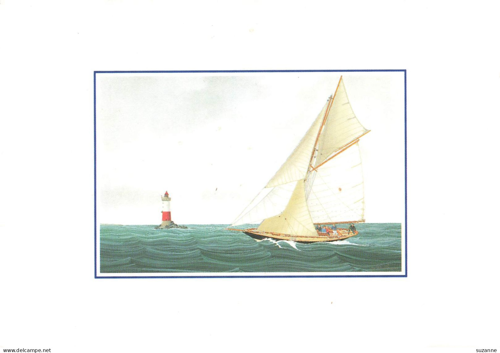 VOILE - VOILIER - PHARE - Gouache Par Jo LE MARIN - Symphonie Marine JLM 01 - Sailing