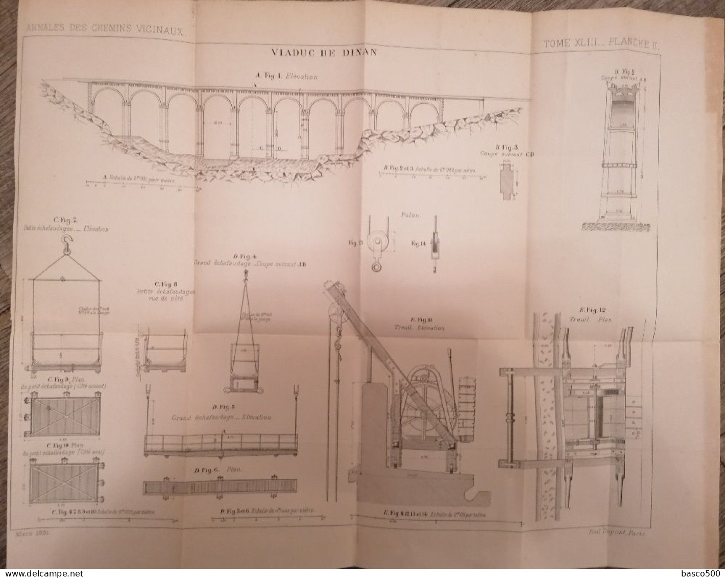 1892 DINAN (22) Viaduc De DINAN Grand Plan Technique - Arbeitsbeschaffung