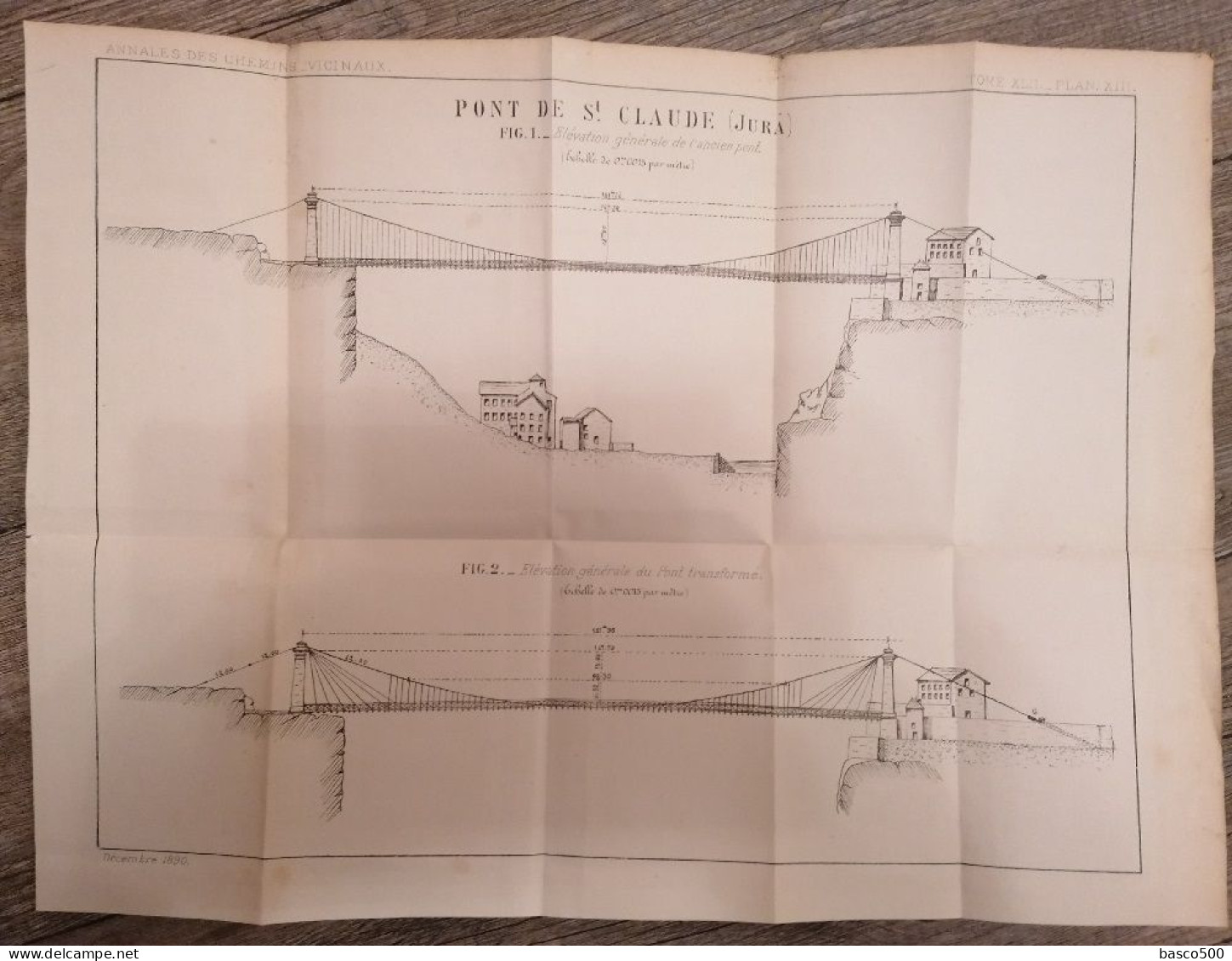 1890 SAINT CLAUDE (39) Pont De SAINT CLAUDE 2 Grands Plans Techniques - Arbeitsbeschaffung