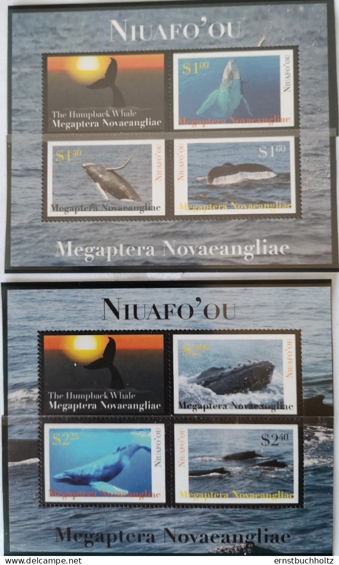 Niuafo'ou 2012 Whale Buckelwal Megaptera Novaeangeliae 2 Blöcke 6v** - Autres - Océanie