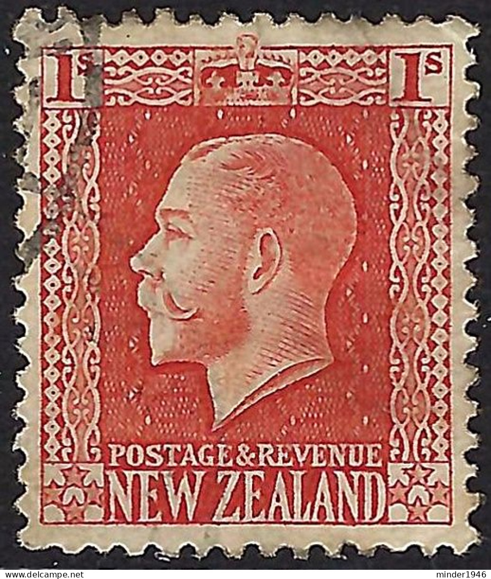 NEW ZEALAND 1915 KGV 1/- Vermillion SG430c FU - Gebruikt