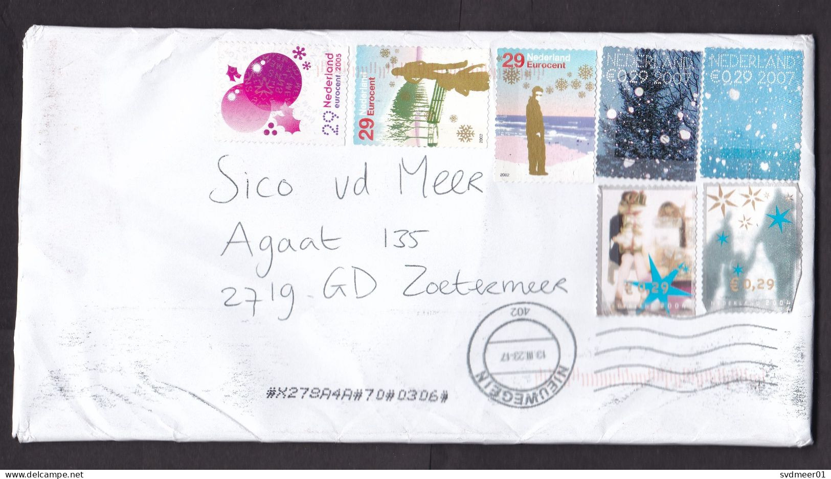 Netherlands: Cover, 2023, 7 Stamps, Christmas, Snow, Cancel Placement Problem (minor Damage, See Scan) - Covers & Documents