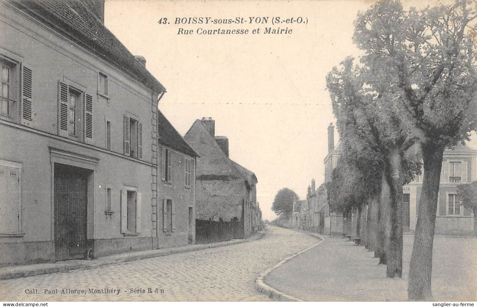 CPA 91 BOISSY SOUS SAINT YON / RUE COURTANESSE / MAIRIE / Cliché Rare - Sonstige & Ohne Zuordnung