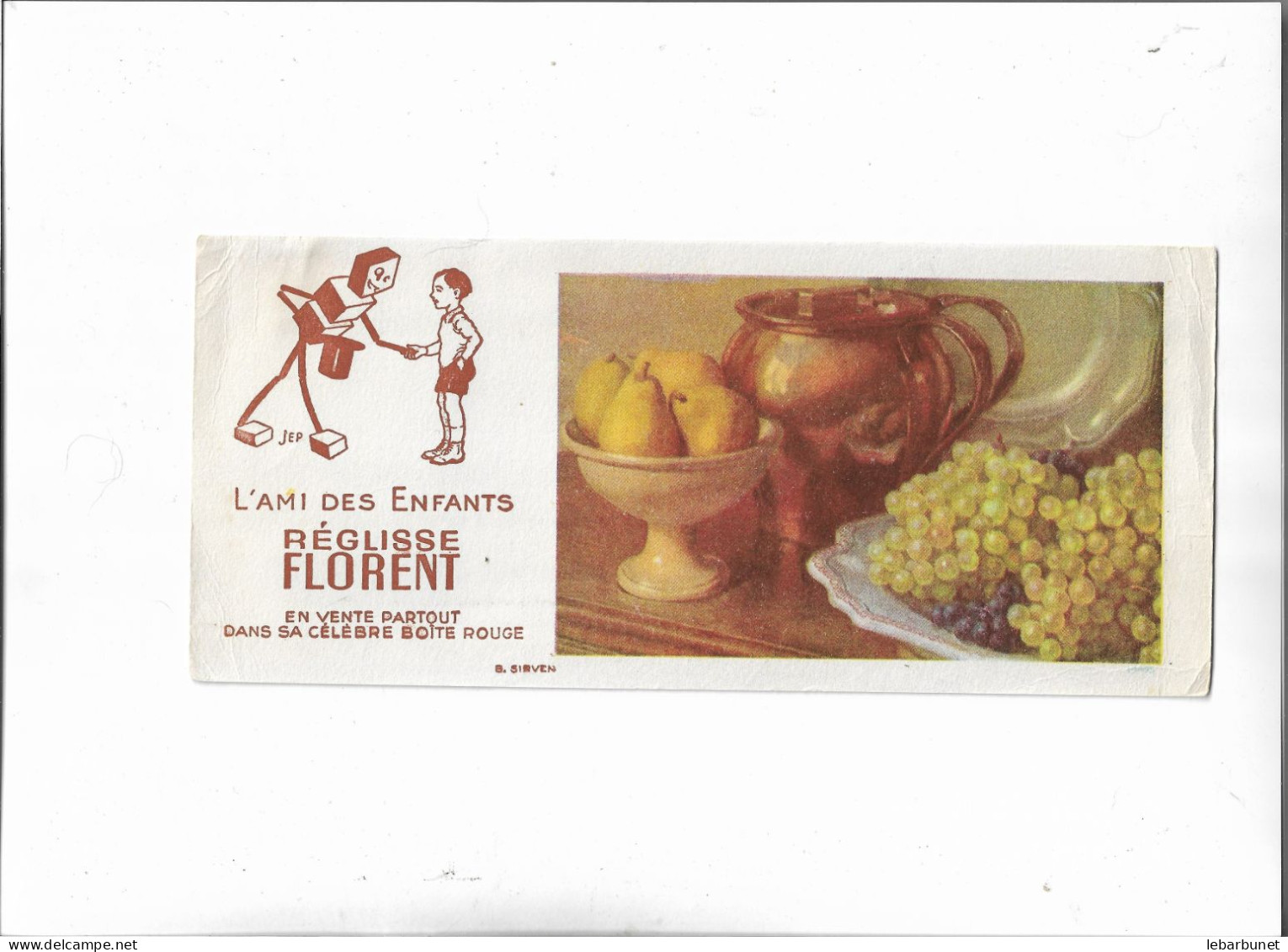 Buvard Ancien Réglisse Florent  Fruits Sur Une Table - Süssigkeiten & Kuchen