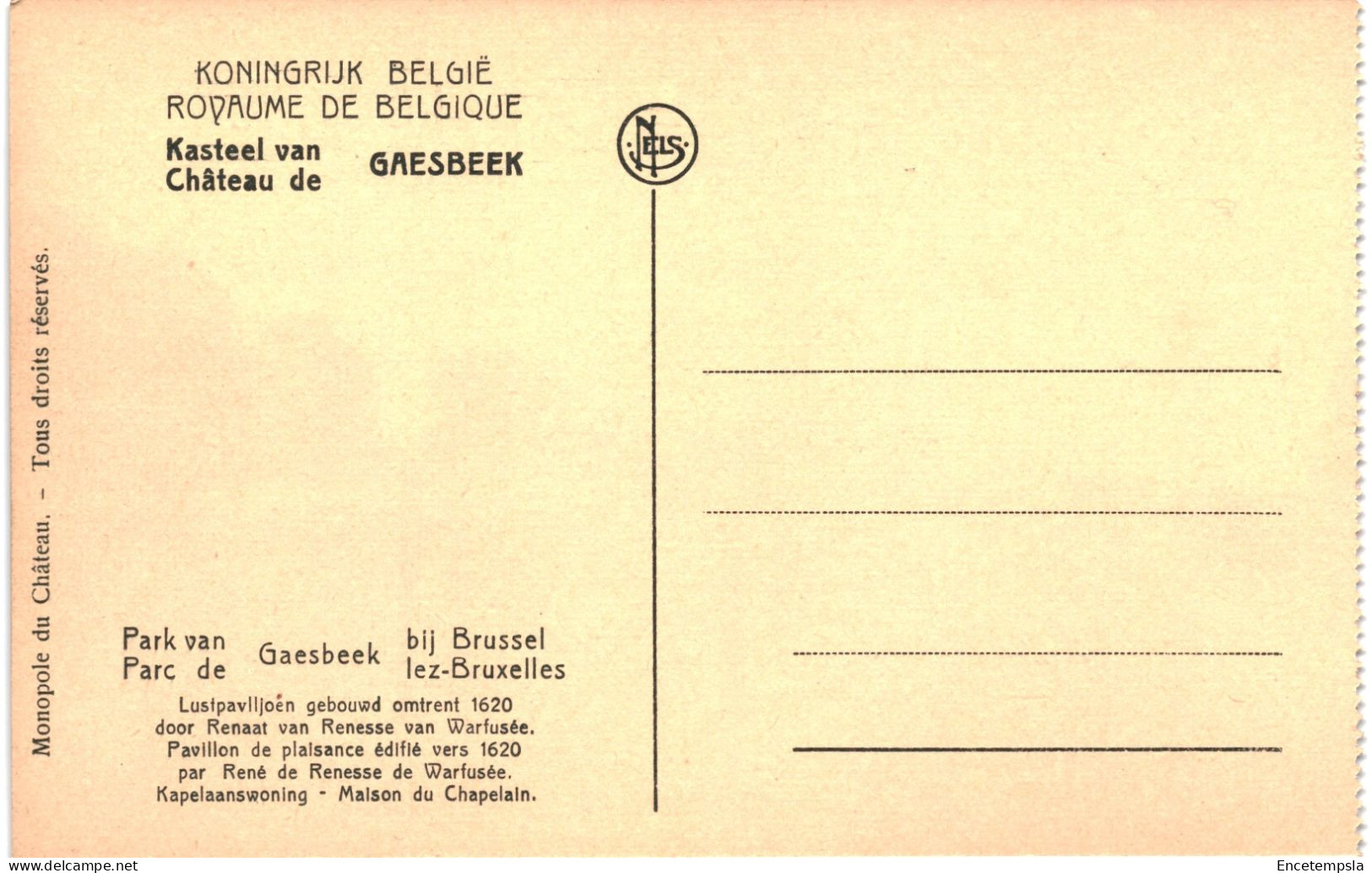 CPA   Carte Postale  Belgique Gaesbeek Château Pavillon De Plaisance  Maison Du Chapelain VM64719 - Lennik