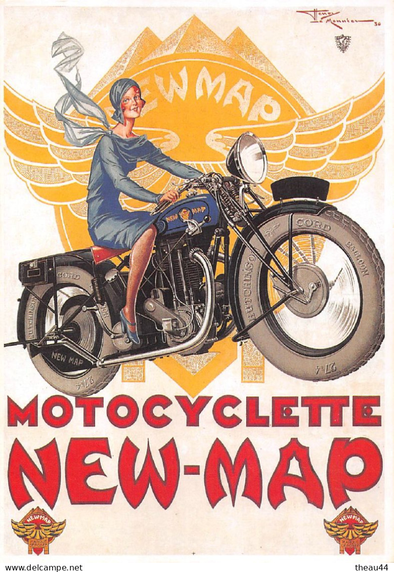 Lot de 8 Cartes Publicitaires de MOTOS (Tirage moderne) - Motobécane, B.S.A., Terrot, Raleigh, Wolf, New-Map ....