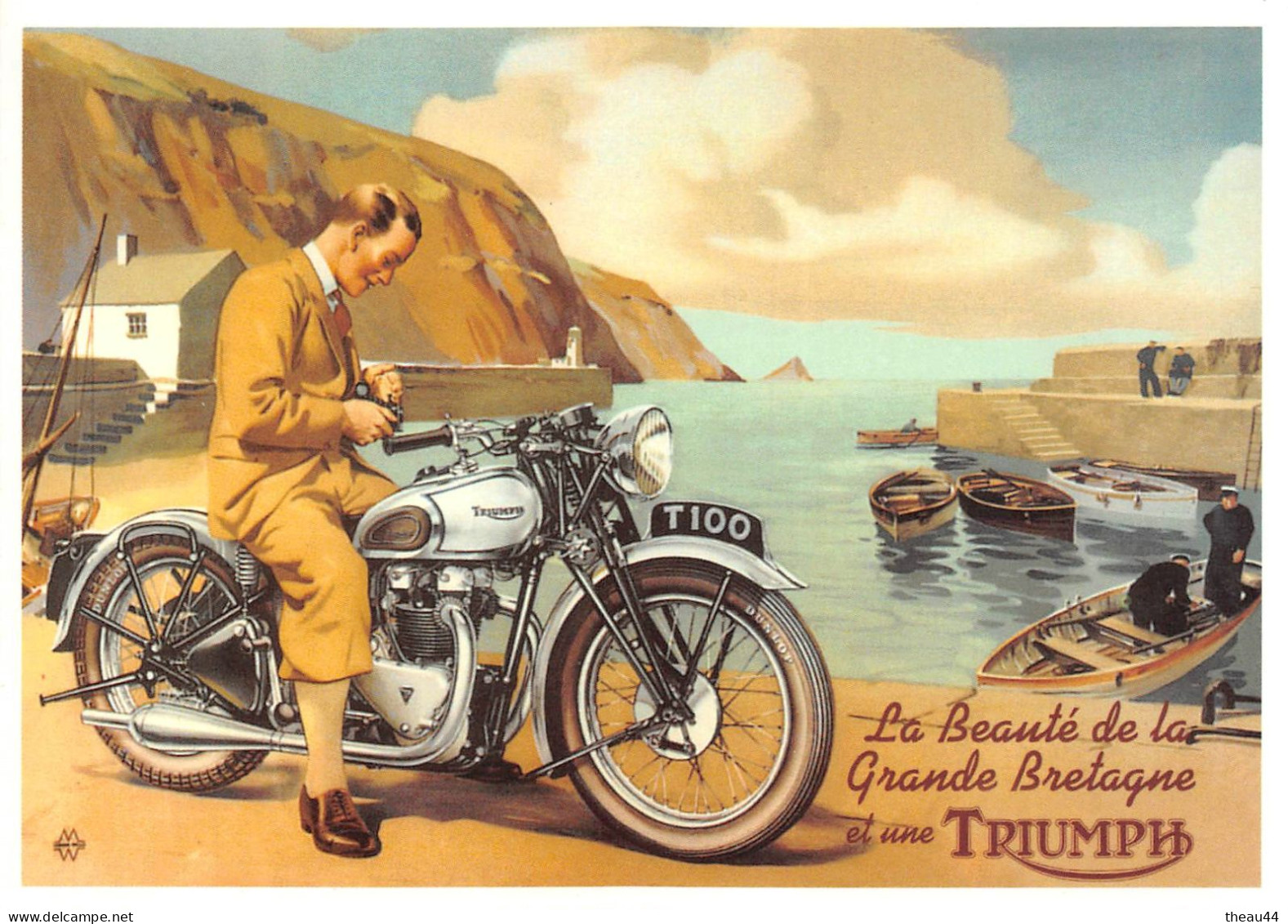 Lot De 8 Cartes Publicitaires De MOTOS (Tirage Moderne) - Triumph, BMW, Motobécane, Raleigh.......... - Motorfietsen