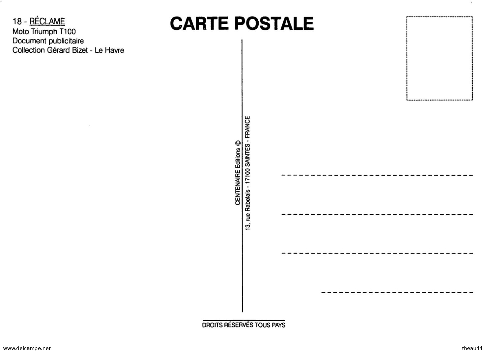 Lot De 8 Cartes Publicitaires De MOTOS (Tirage Moderne) - Triumph, BMW, Motobécane, Raleigh.......... - Motorbikes