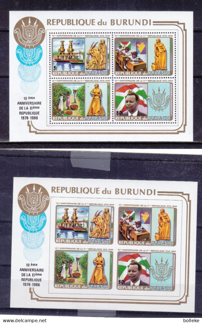 Burundi - COB BF 121 B / C ** - Dentelé Et NON Dentelé - Valeur 140 Euros - Hojas Y Bloques