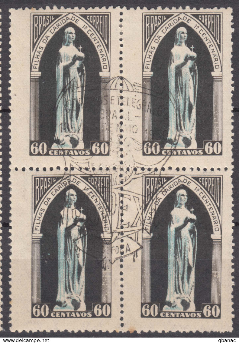 Brazil Brasil 1950 Mi#751 Piece Of 4, Nice Cancel - Oblitérés