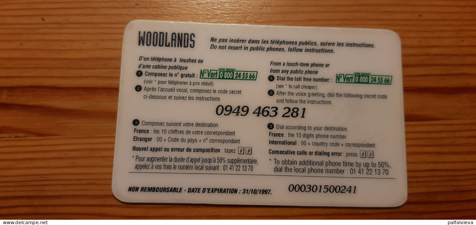 Prepaid Phonecard France, Woodlands - Cheetah - Voorafbetaalde Kaarten: Gsm