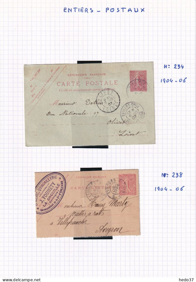 France Collection Entiers Postaux - Konvolute: Ganzsachen & PAP