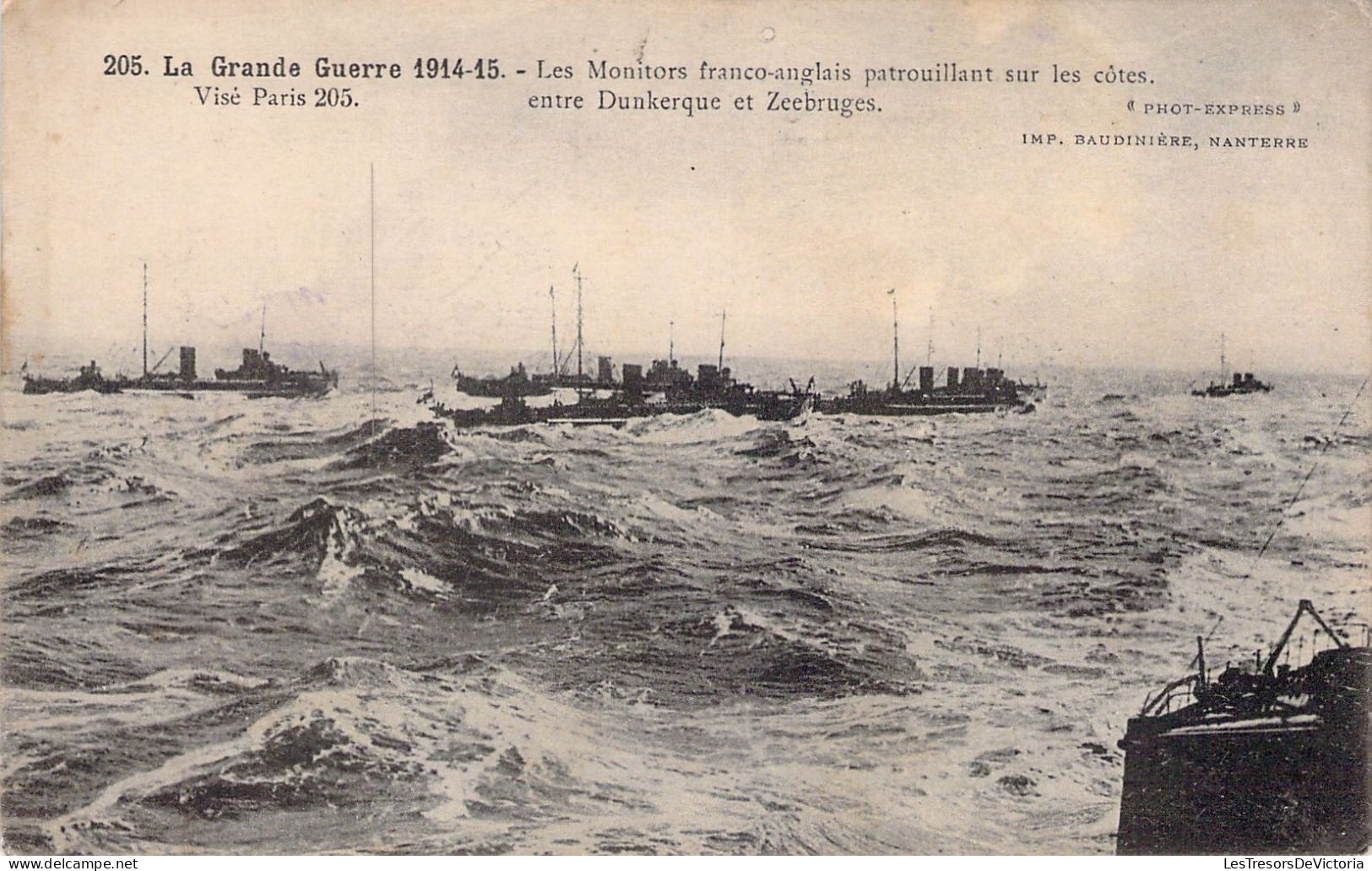 MILITARIA - MATERIEL - Les Monitors Franco Anglais Patrouillant Sur Les Côtes Dunkerque Zeebrug - Carte Postale Ancienne - Matériel