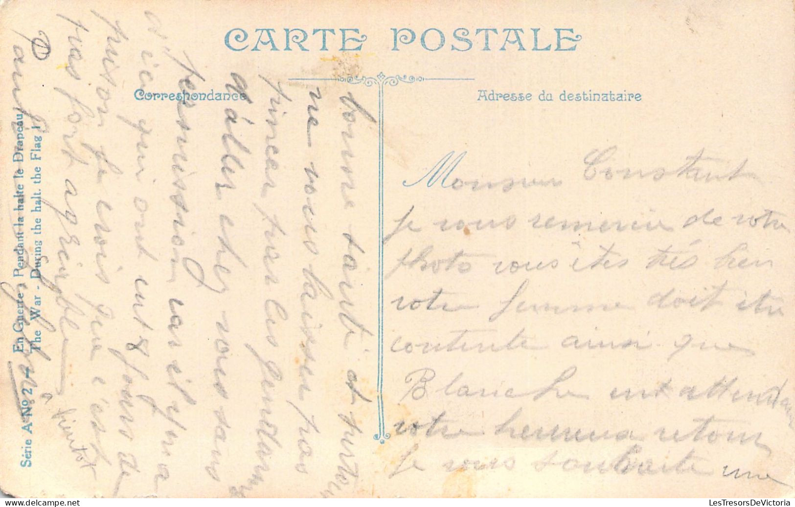 MILITARIA - MANOEUVRE - Pendant La Halte Le Drapeau - Carte Postale Ancienne - Manoeuvres