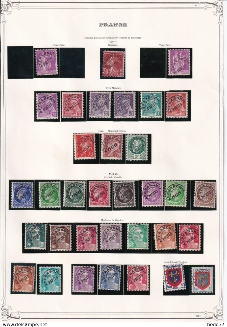 France Collection Timbres Préoblitérés - B/TB - Altri & Non Classificati