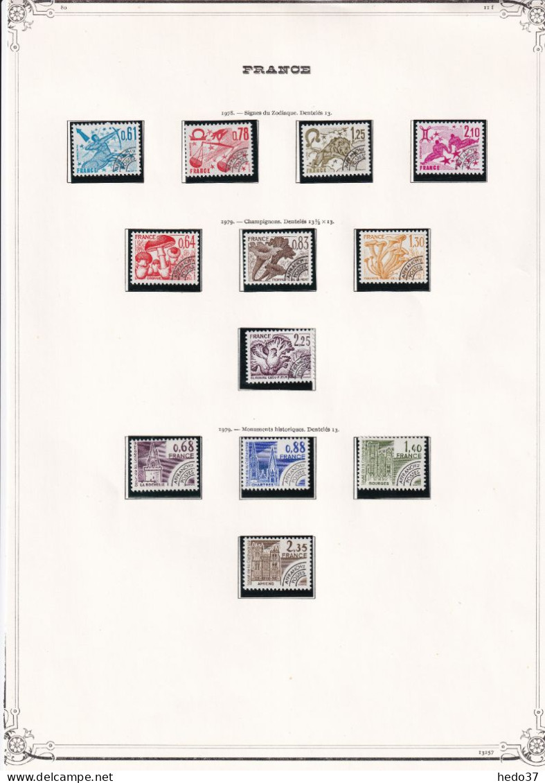 France Collection Timbres Préoblitérés - B/TB