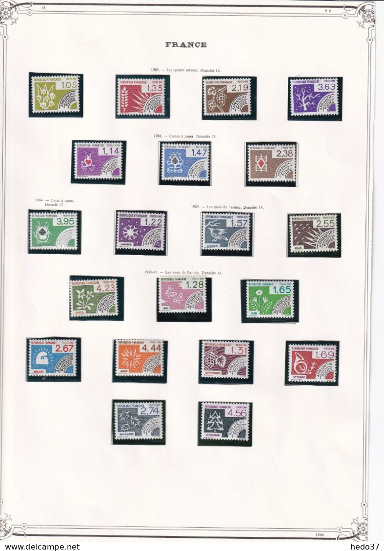 France Collection Timbres Préoblitérés - B/TB