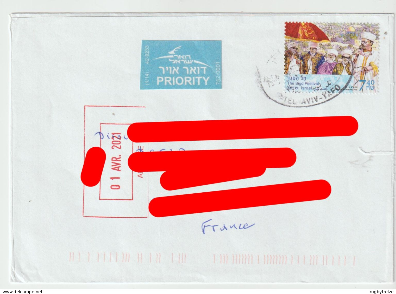 6191 Lettre Cover ISRAEL 2019 TEL AVIV THE SIGD FESTIVAL - Lettres & Documents