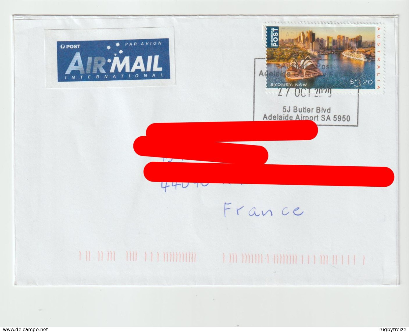 6192 Lettre Cover AUSTRALIE AUSTRALIA 2020 - ADELAIDE AIRPORT Sydney NSW 3,20 $ Butler Blvd Air Mail - Postmark Collection