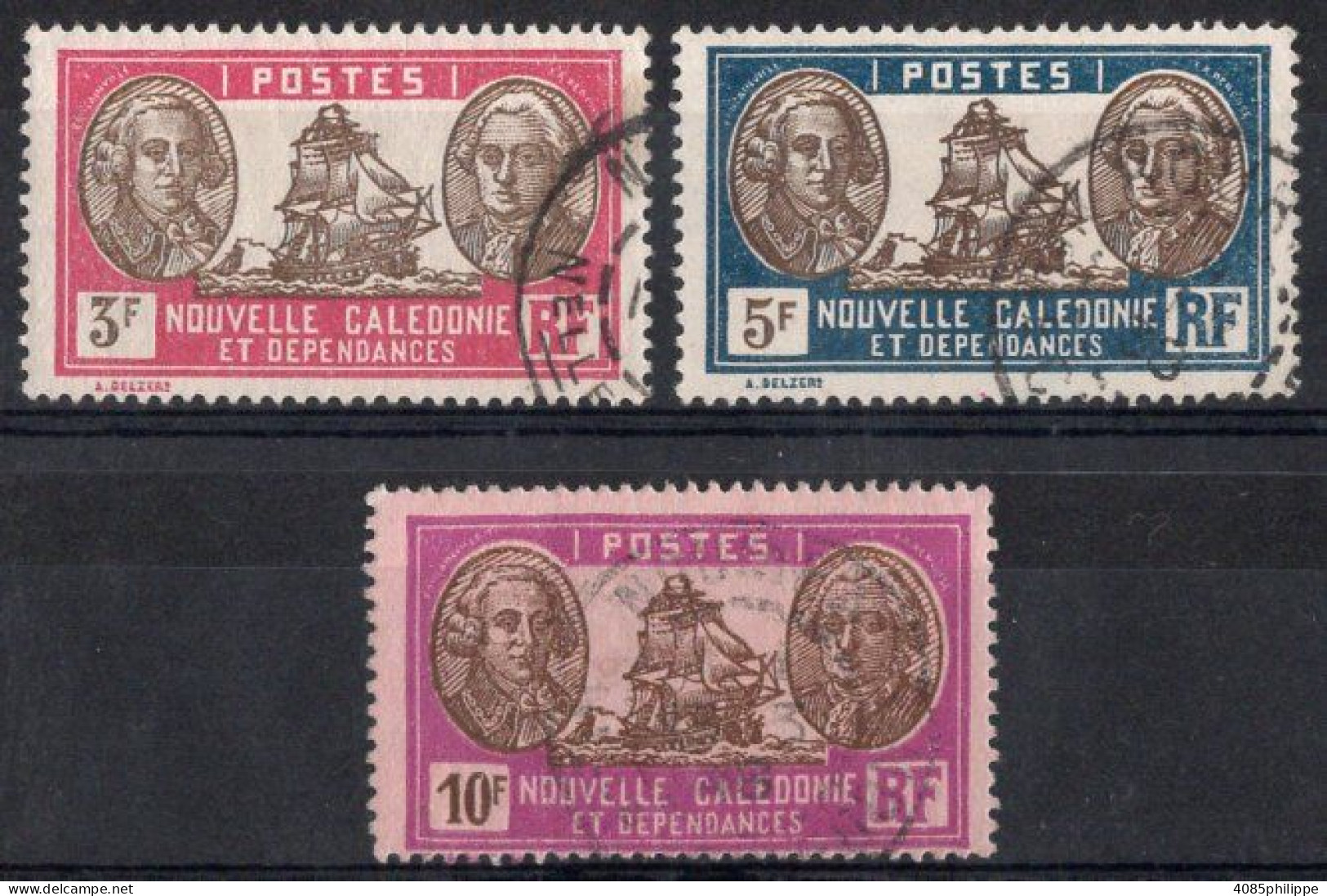 Nvelle CALEDONIE Timbres-Poste N°158 à 160 Oblitérés TB Cote : 4€25 - Usati