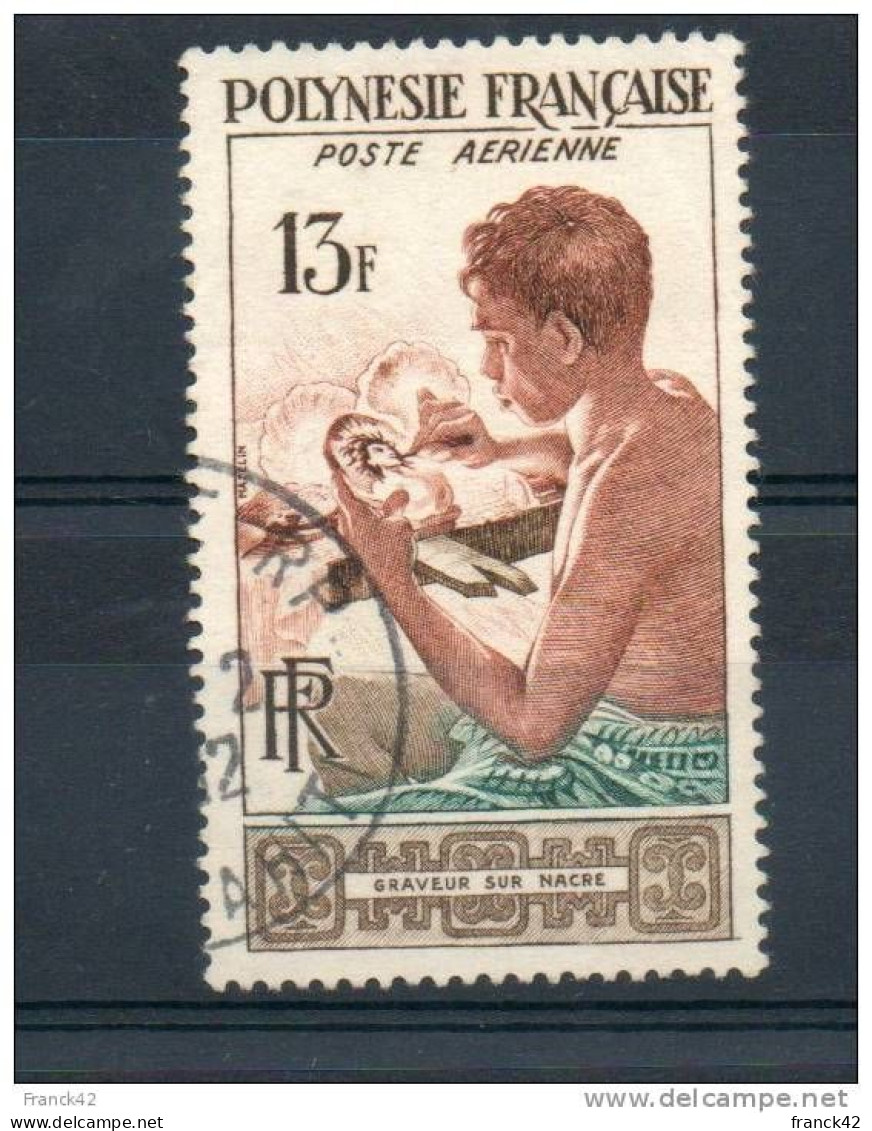 Polynésie. Poste Aérienne. Graveur Sur Nacre - Used Stamps