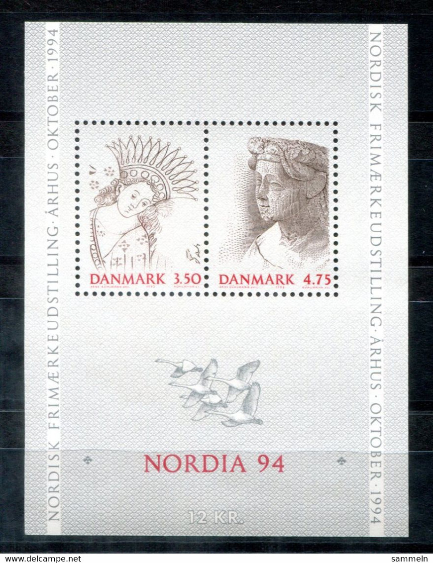 DÄNEMARK Block 8, Bl.8 Mnh - NORDIA '94, Vögel, Birds, Oiseaux - DENMARK / DANEMARK - Blocks & Kleinbögen