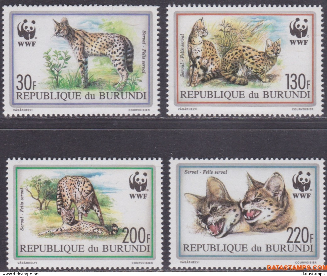Burundi 1992 - Mi:1758/1761, Yv:968/971, Stamp - XX - Wwf Big Cat - Nuevos