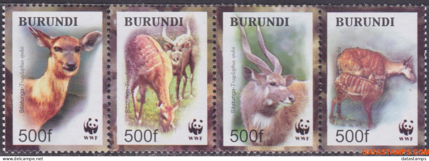 Burundi 2004 - Mi:1867/1870, Yv:1078/1081, Stamp - XX - Wwf Swamp Antelope - Gebraucht