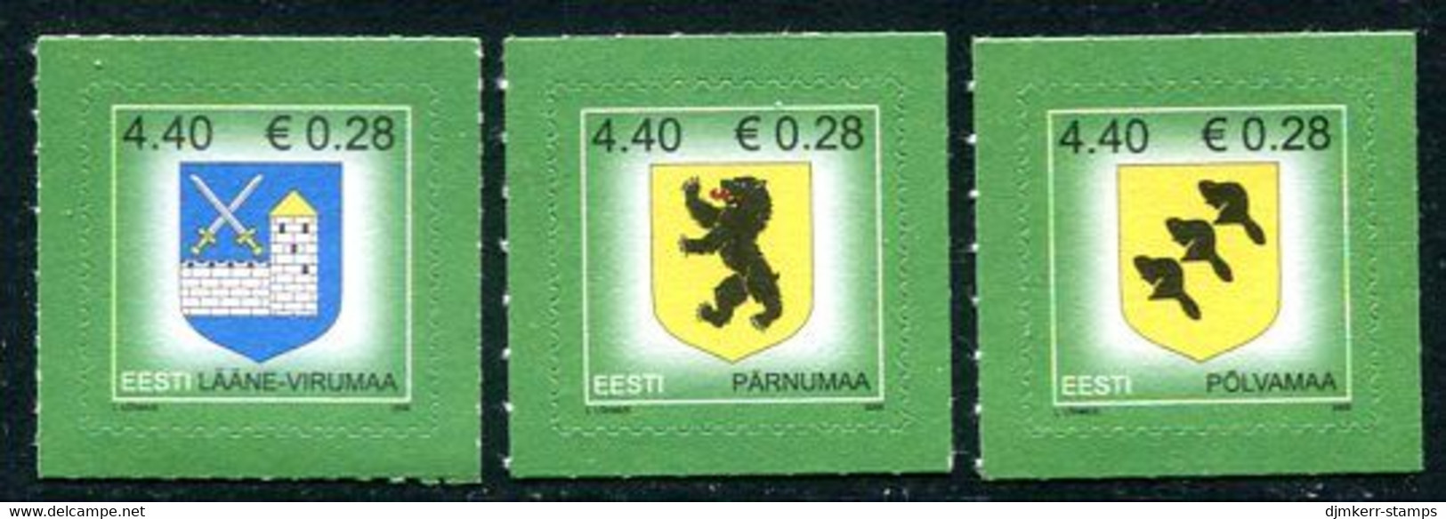 ESTONIA 2006 Regional Arms Definitive (3) MNH / **.  Michel 541, 543, 545 - Estland