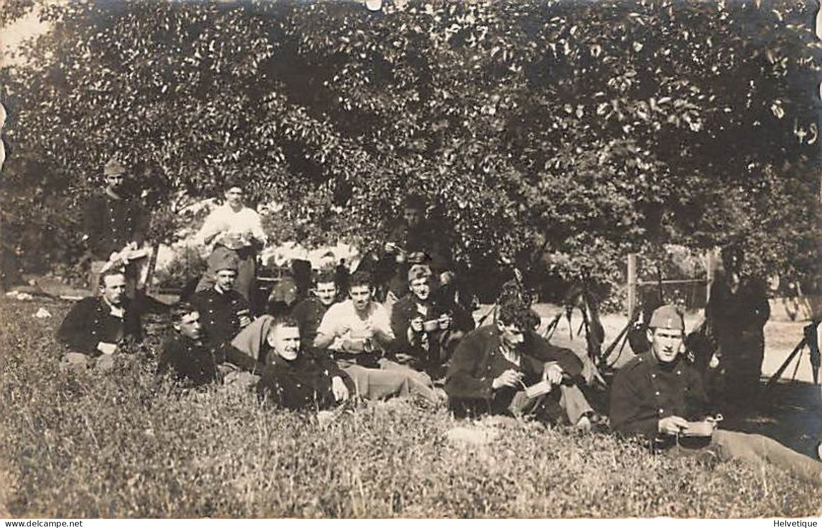 Carte-Photo Militaria Schweiz Armee Armée Suisse Wiederholungskurs Oberwil Brütten  1923 Nürensdorf - Dorf