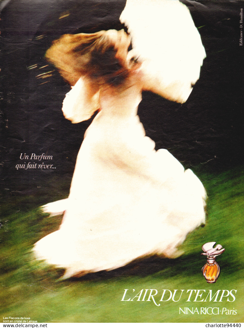 PUB PARFUM   ( L 'AIR DU TEMPS ) De " NINA RICCI " Par " DAVID HAMILTON " 1979  ( 39 ) - Non Classés