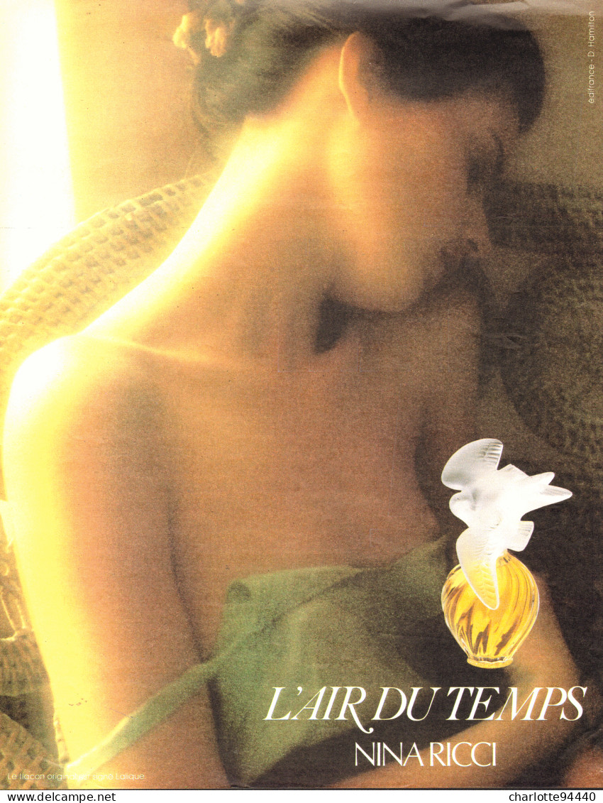 PUB PARFUM   ( L 'AIR DU TEMPS ) De " NINA RICCI " Par " DAVID HAMILTON " 1979  ( 41 ) - Ohne Zuordnung