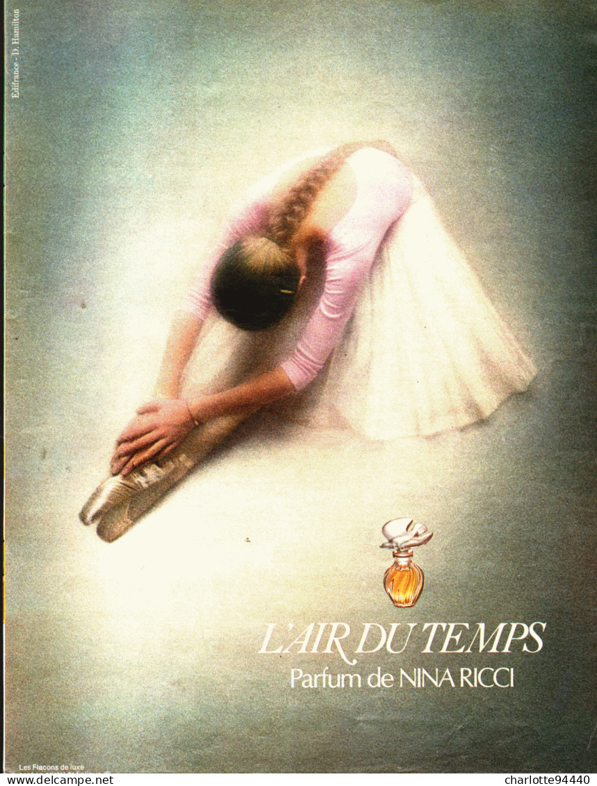 PUB PARFUM   ( L 'AIR DU TEMPS ) De " NINA RICCI " Par " DAVID HAMILTON " 1979  ( 46  ) - Ohne Zuordnung