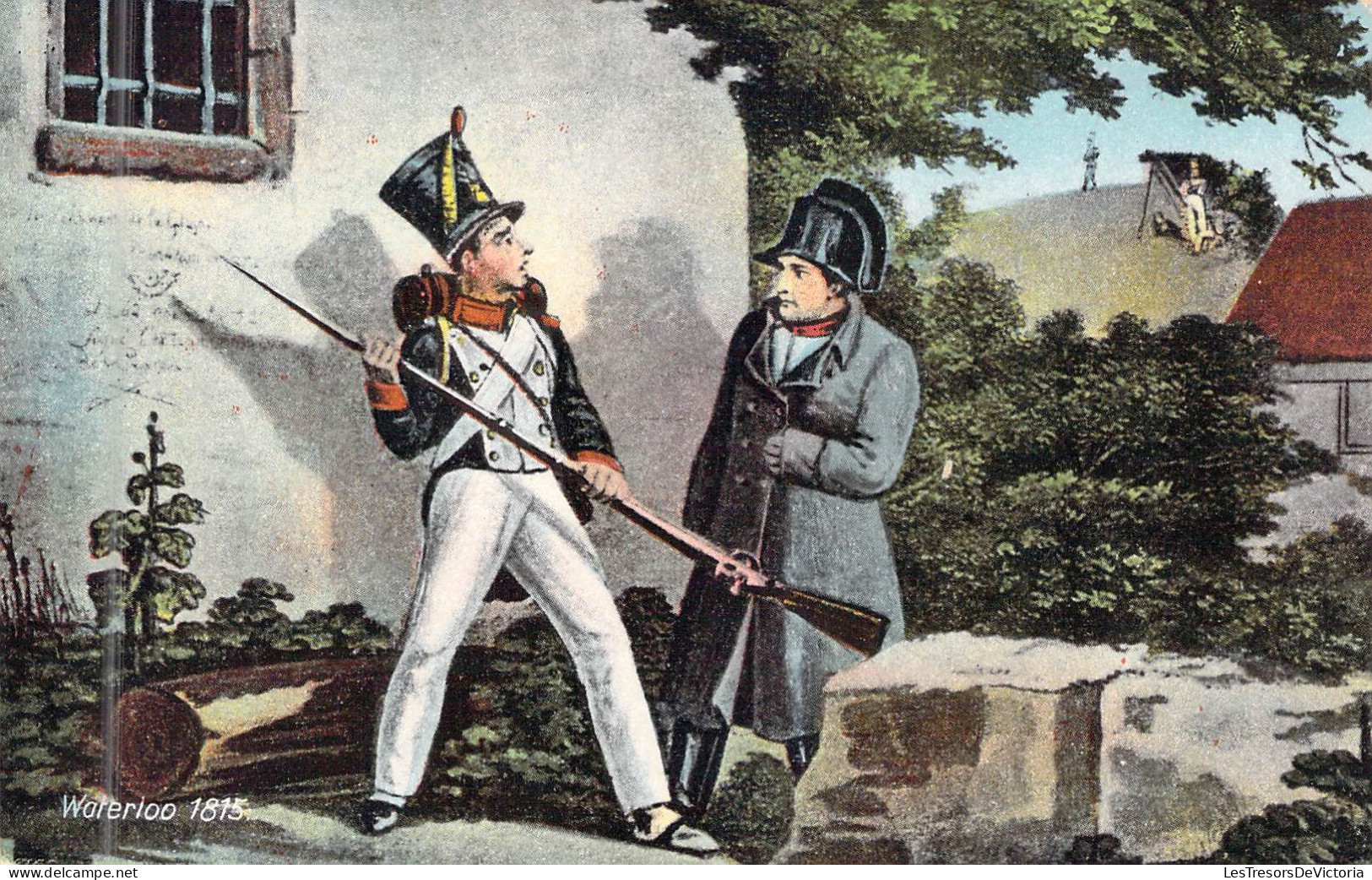 PERSONNAGES HISTORIQUES - Waterloo 1815 - Soldat - Fusil  - Edition A Durr & Fils - Carte Postale Ancienne - Personaggi Storici