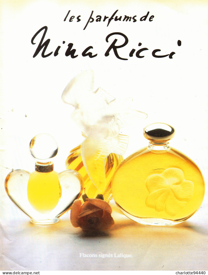 PUB PARFUM   De " NINA RICCI "  1990 ( 56 ) - Zonder Classificatie