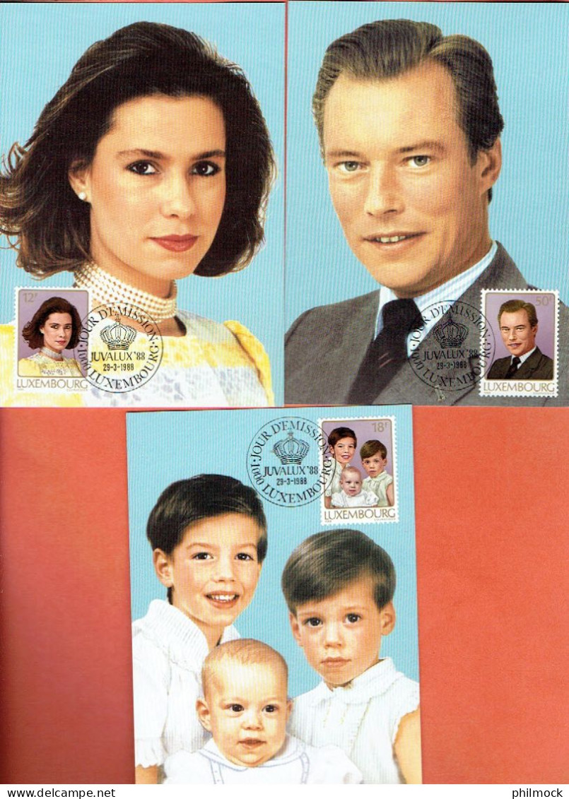 21P -  3 CP Famille Grand-Ducale 1988 - Neuve - Famille Grand-Ducale